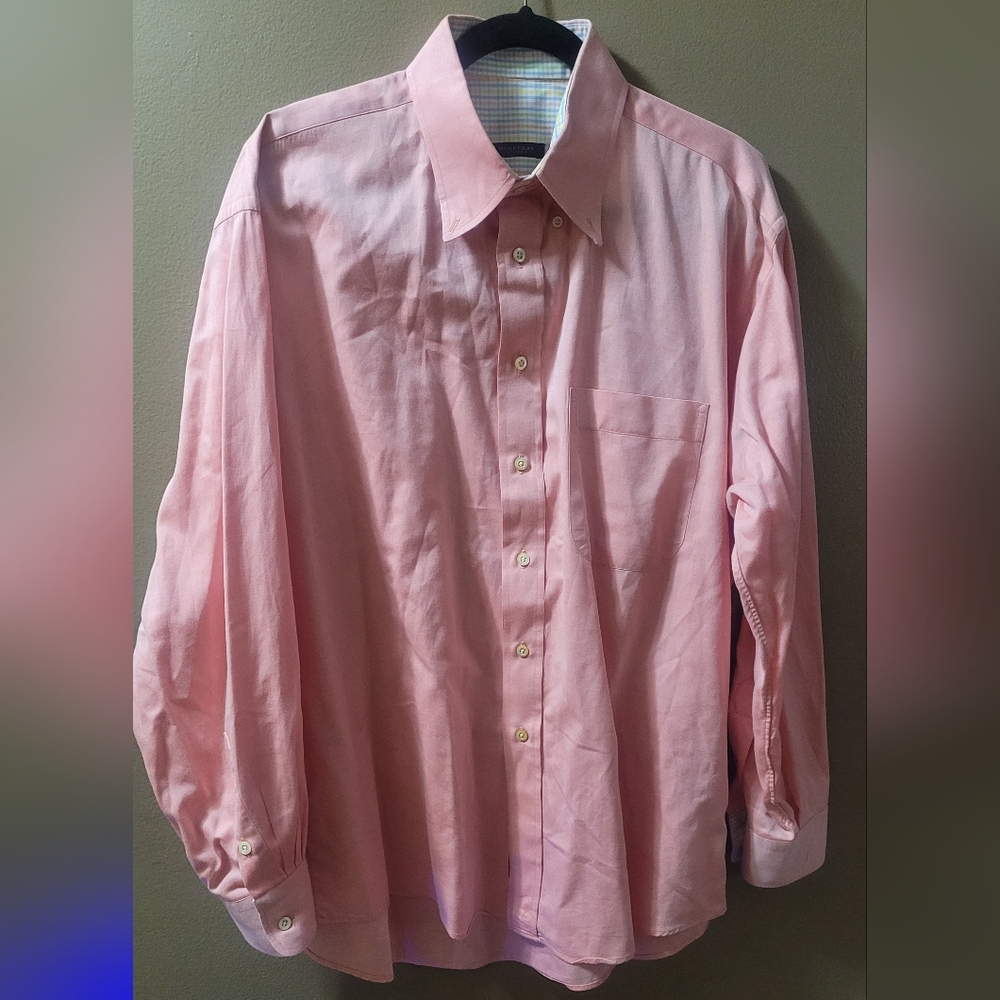 EUC Burberry London Button Down Dress Shirt Men's Size Large Pink